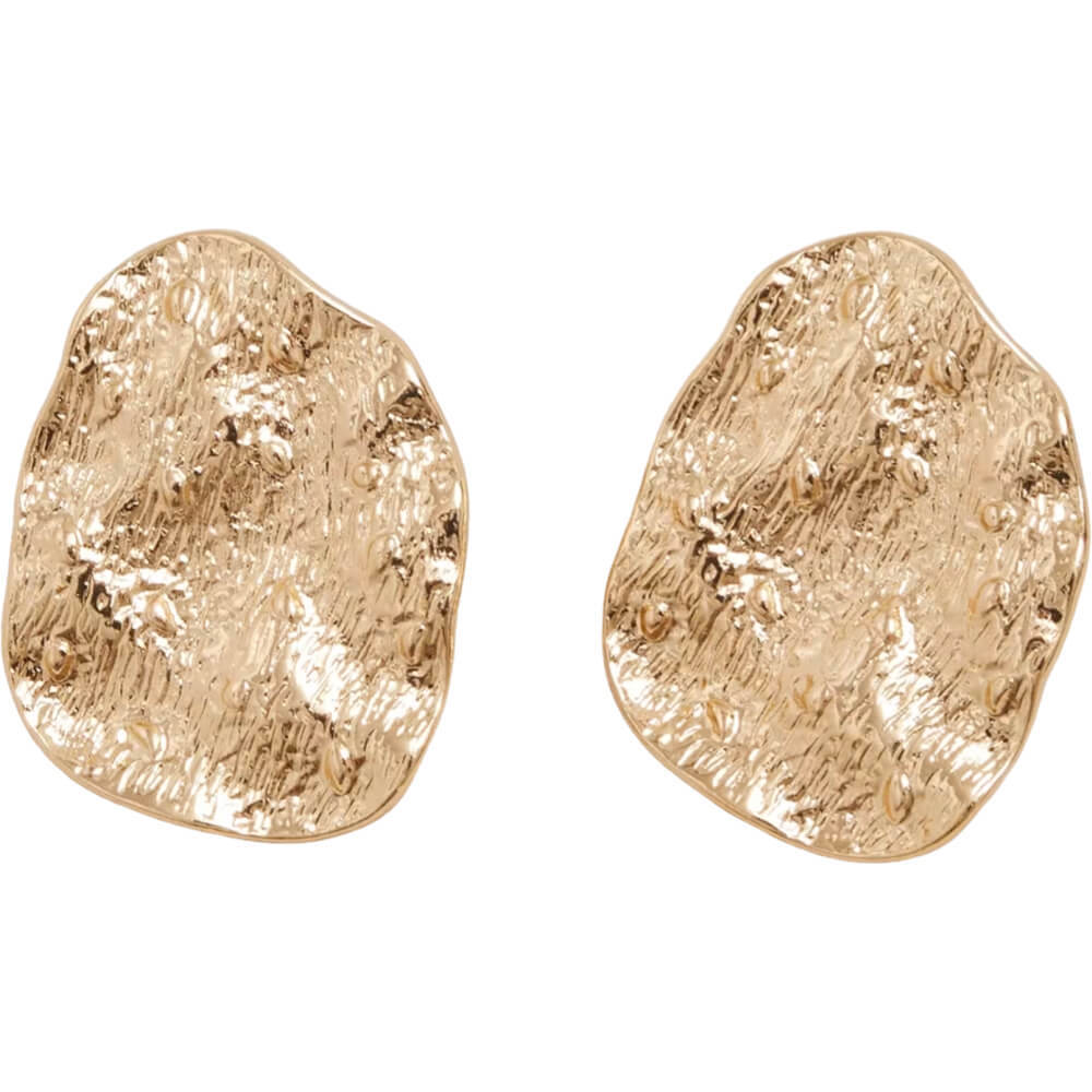 Phase Eight Gold Large Textured Circle Stud Earrings